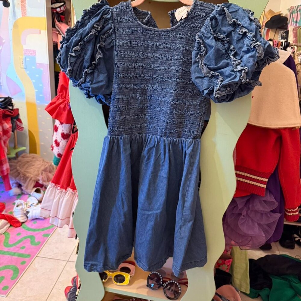 Cleobella blue mini denim dress size small orig $237